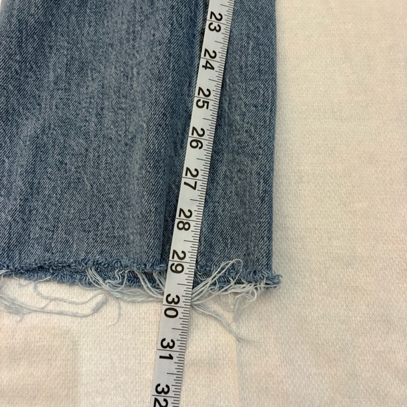 The Drop Raw Hem Straight Leg Jeans Light Wash Minimal Denim 28 - Picture 8 of 13